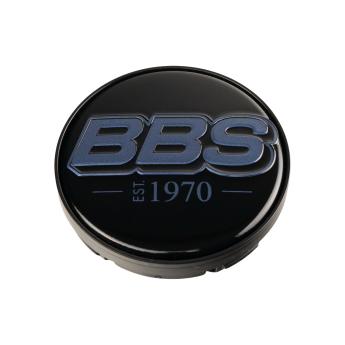 1 x BBS 2D Nabendeckel Ø70,6mm schwarz, Logo indigo blue (1970) - 58071043